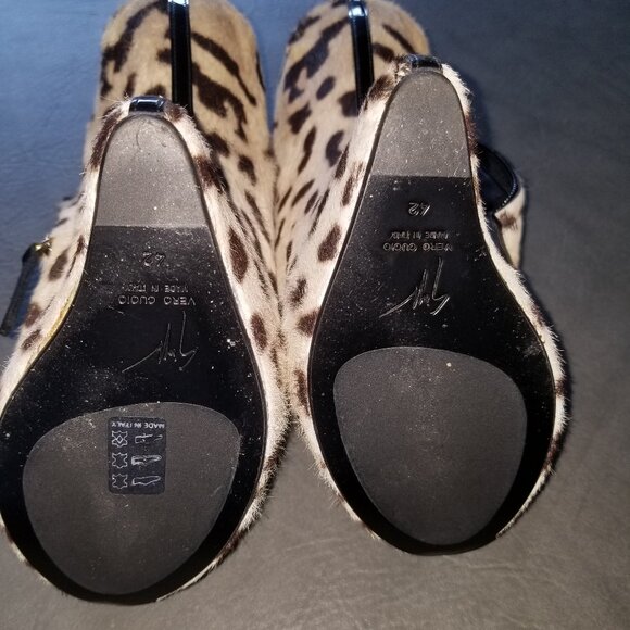 Size 42 Giuseppe Zanotti Lepard Heel-Less Wedge - Picture 15 of 16